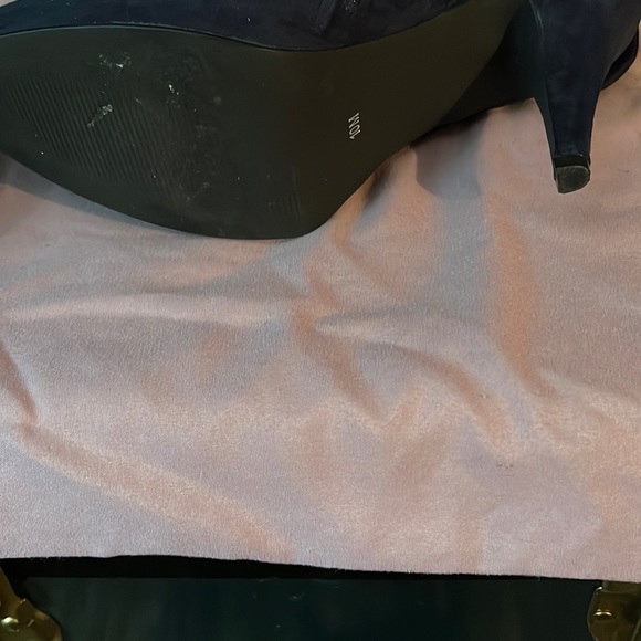 Impo Velvet Navy Booties Bow Detail on Back Sz 10M - Picture 6 of 9